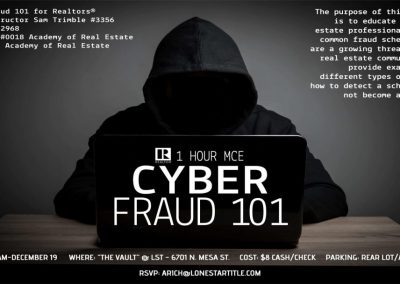 1 Hour MCE Cybe4r Fraud 101 – December