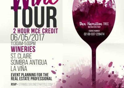 3rd Annual LST Wine Tour & 2 Hour MCE Credit